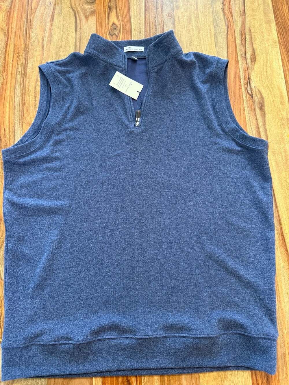 NEW Peter Millar Men's Blue Quarter-Zip Sweater Vest - Picture 5 of 12
